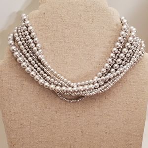 Grey Pearl Torsade Necklace